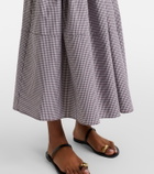 Faithfull Solinas gingham cotton-blend midi skirt