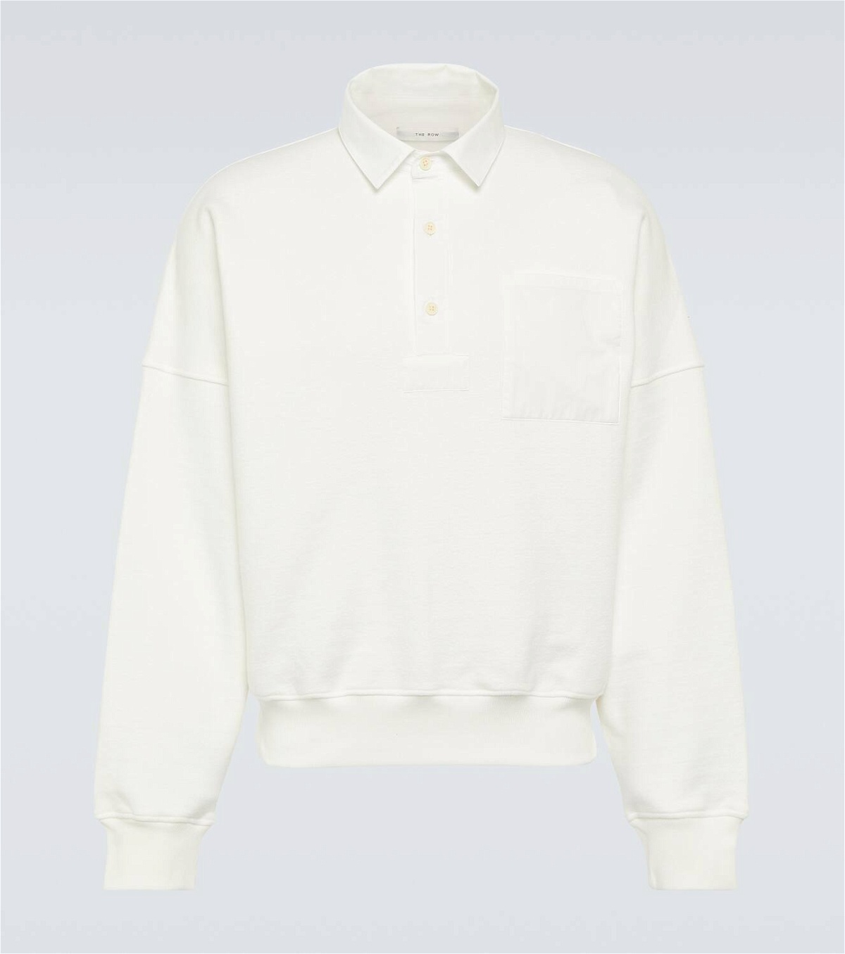 The Row Dende cotton-blend terry polo sweatshirt
