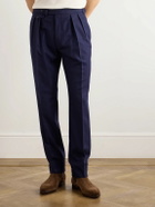 Ralph Lauren Purple label - Gregory Straight-Leg Pleated Wool-Twill Trousers - Blue