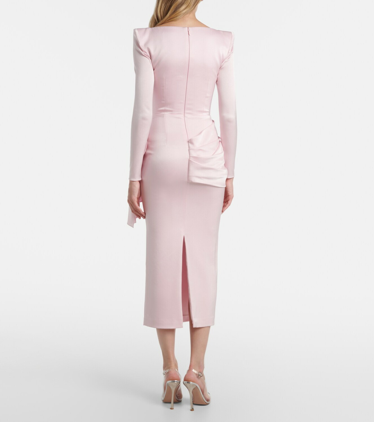 Alex Perry Draped crêpe satin midi dress