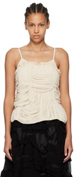 Comme des Garçons Comme des Garçons Beige Ruched Tank Top