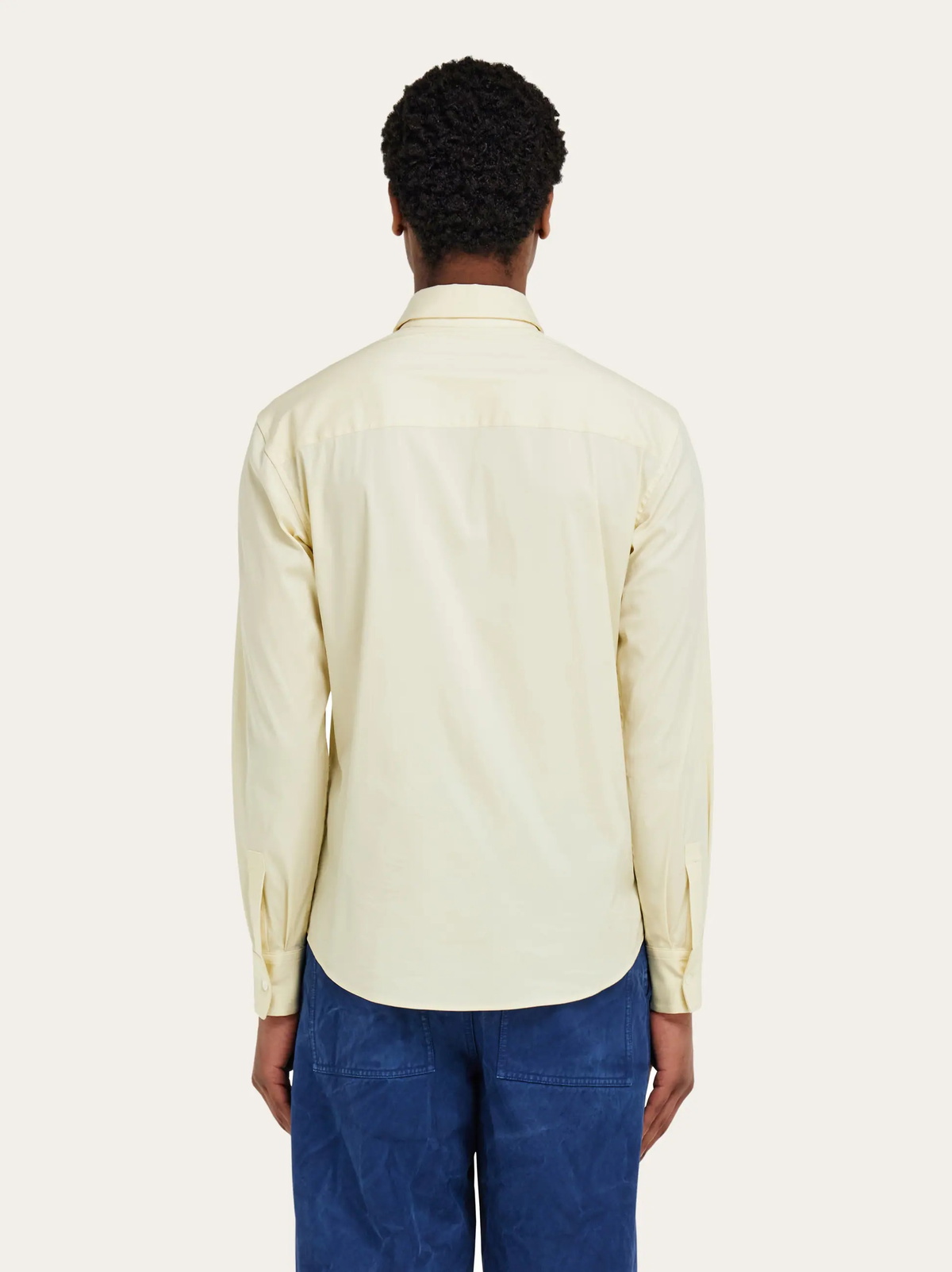 Ferragamo Mens Shirt with micro print in Yellow