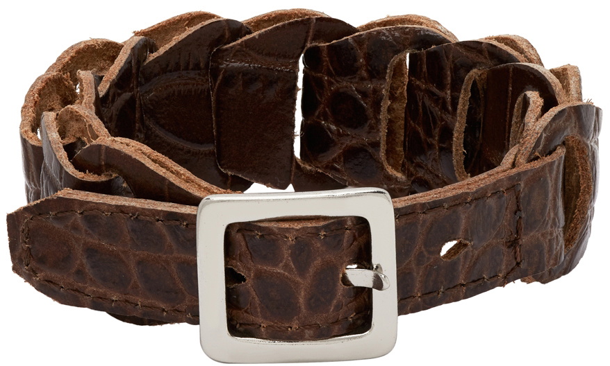 Our Legacy Brown Croc Link Bracelet Our Legacy