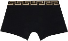 Versace Underwear Two-Pack Black & White Greca Border Boxers