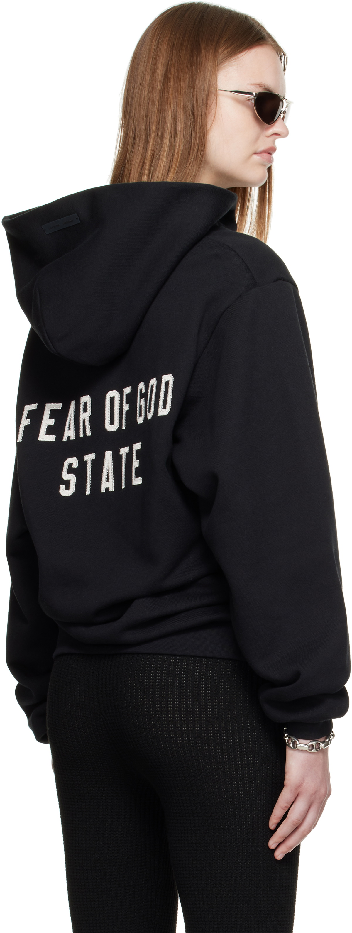 Fear of God ESSENTIALS Black 90s Fleece Zip-Up Hoodie