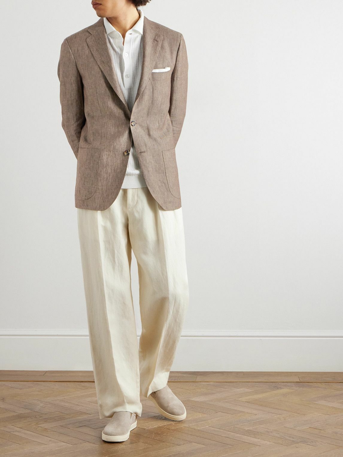 Kiton - Linen Blazer - Brown