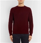 Dunhill - Cable-Knit Cashmere Sweater - Men - Burgundy