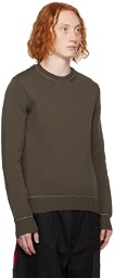 Comme des Garçons Homme Deux Khaki Garment-Dyed Sweater