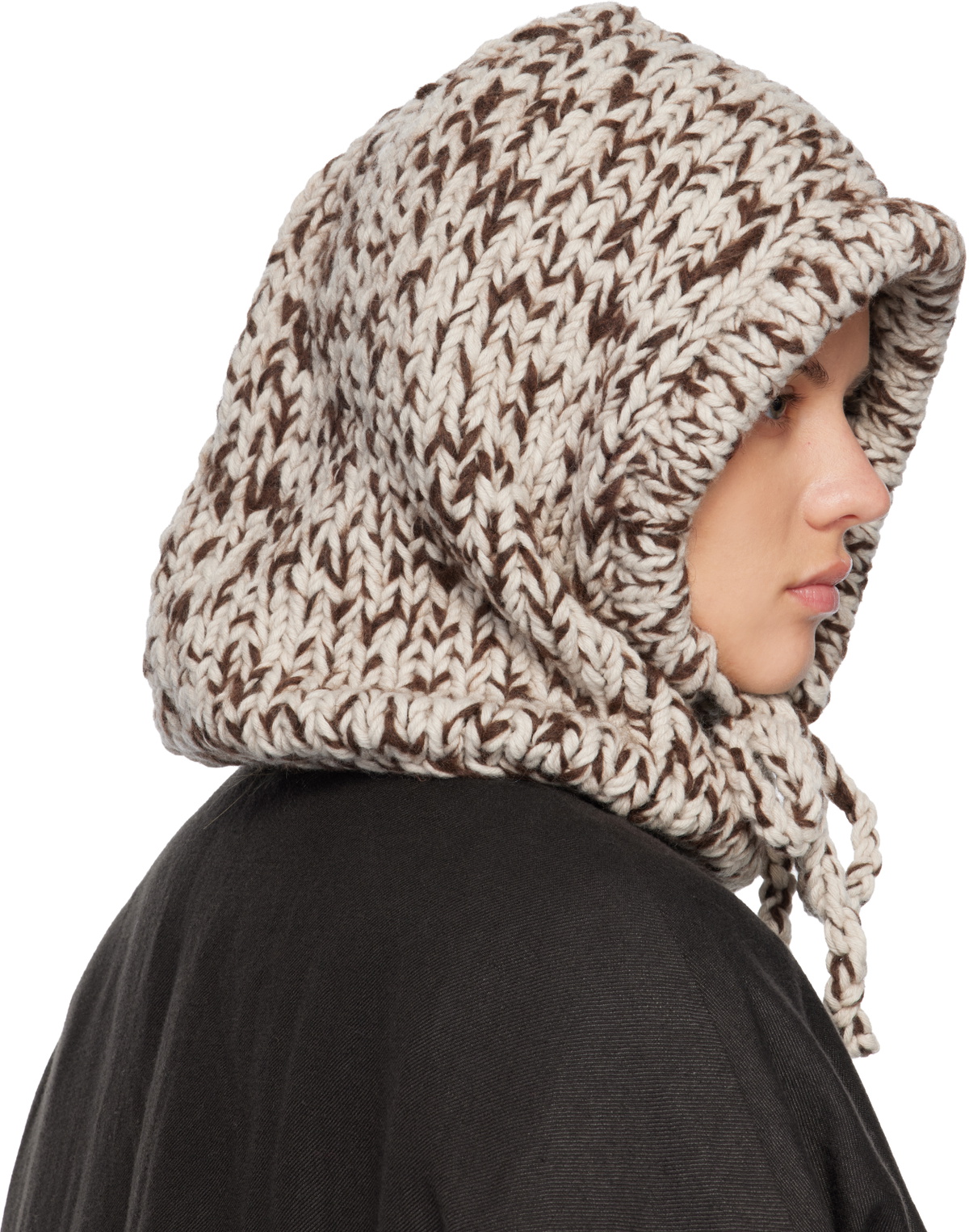 CASEY CASEY Brown Hand-Knit Hood
