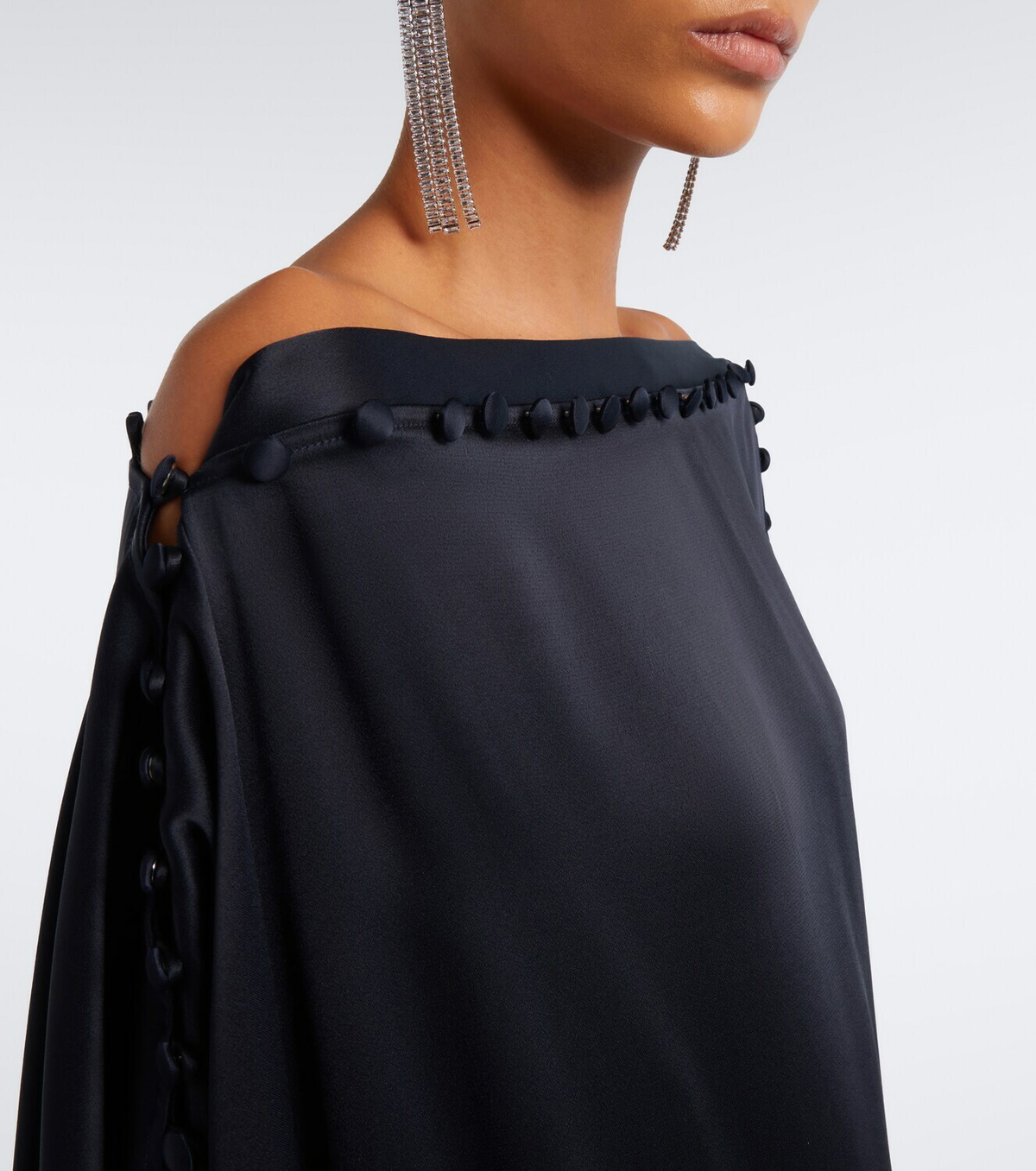Taller Marmo Mila off-shoulder satin kaftan