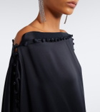Taller Marmo Mila off-shoulder satin kaftan