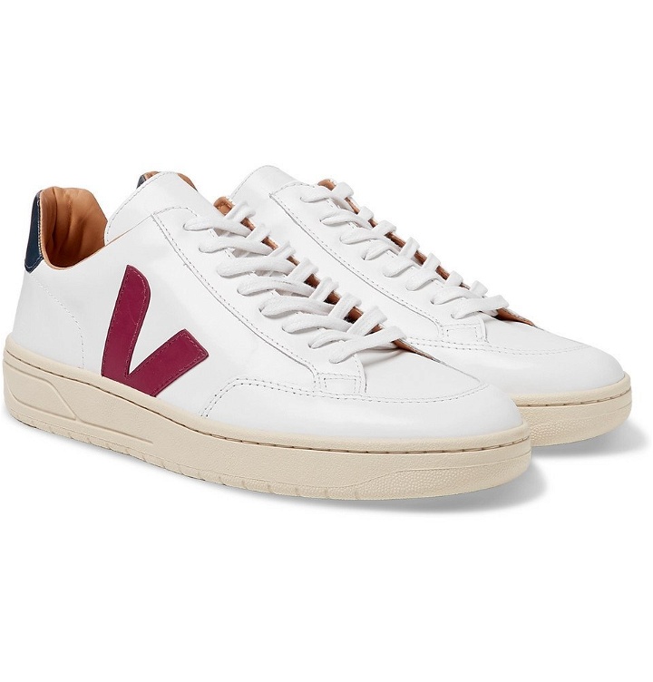 Photo: Veja - V-12 Bastille Rubber-Trimmed Leather Sneakers - Men - White
