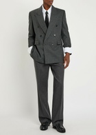 Saint Laurent Double-breasted Wool Blazer Grey