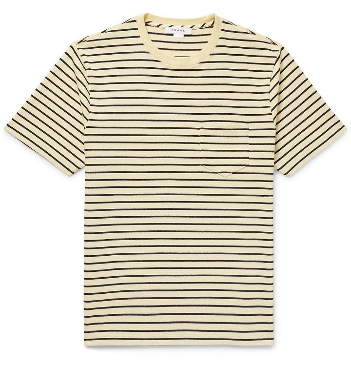 Photo: FRAME - Striped Cotton-Jersey T-Shirt - Men - Yellow