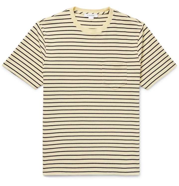 Photo: FRAME - Striped Cotton-Jersey T-Shirt - Men - Yellow