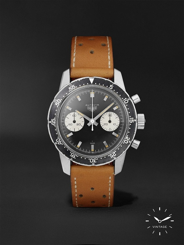 Photo: Wind Vintage - Vintage 1968 Heuer Autavia Hand-Wound Chronograph 40mm Stainless Steel and Leather Watch, Ref. No. 7763