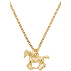 Ernest W. Baker Gold Running Horse Pendant Necklace