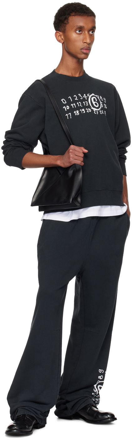 パンツ MM6 Maison Margiela 'Numeric signature MM6' joggers MM6 Maison Margiela Black Numeric Sweatpants MM6 Maison Margiela