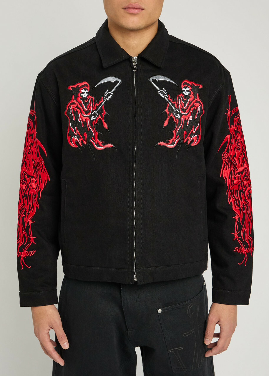 Warren Lotas Dueling Reaper Printed Jacket Black