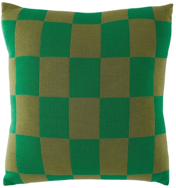 Photo: Curio Practice SSENSE Exclusive Green & Khaki Merino Wool Pillow