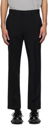 Solid Homme Black Straight-Leg Trousers