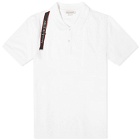 Alexander McQueen Men's Tape Logo Harness Polo Shirt in White