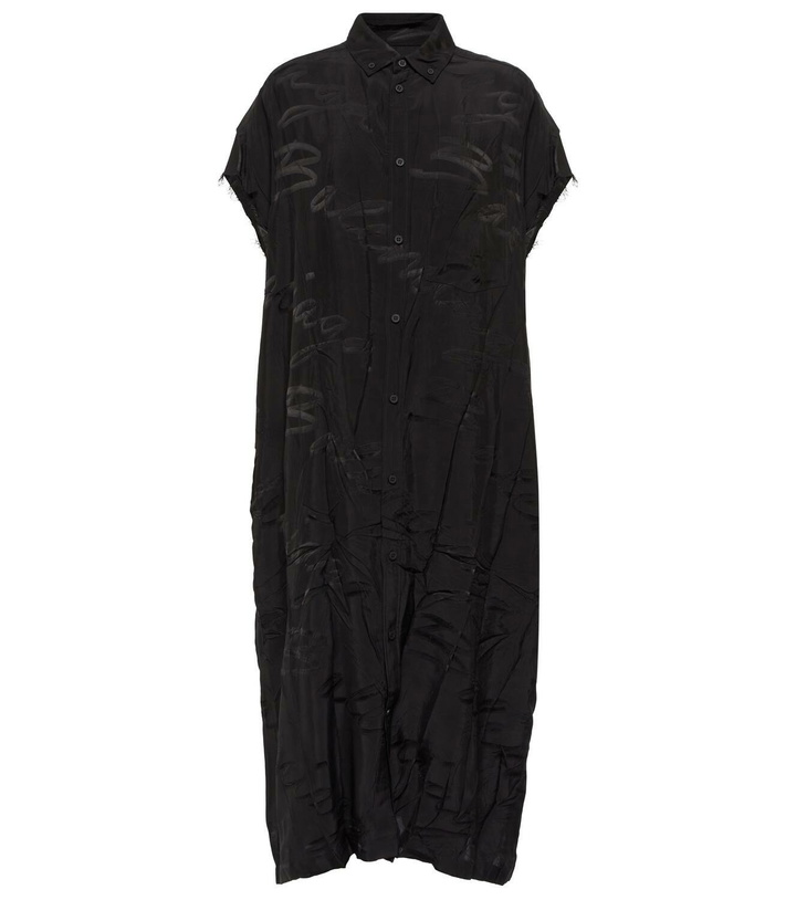 Photo: Balenciaga Logo jacquard silk midi dress