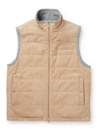 BRUNELLO CUCINELLI - Reversible Quilted Suede and Cashmere Down Gilet - Neutrals