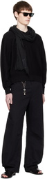 COOR Black V-Neck Merino Wool Layered Sweater