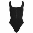Hunza G Women's Dallas Zip Front Swimsuit in Black 