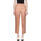 Mansur Gavriel Pink Silk Shantung Trousers