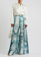 Roksanda Arneau Printed Wide-leg Satin Trousers Multicoloured 1