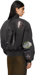 Mowalola Gray Crash Bomber Jacket