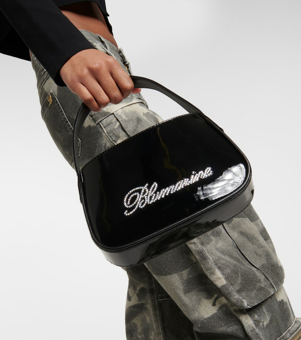 Blumarine - Embellished patent leather shoulder bag