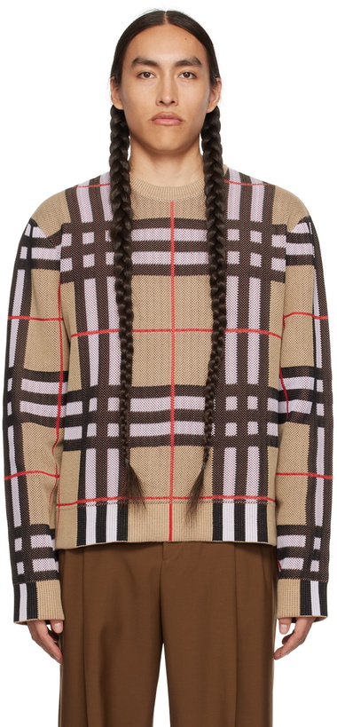 Photo: Burberry Beige Check Sweater