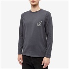 Snow Peak Men's Long Sleeve Foam Print T-Shirt in Charcoal
