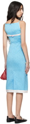 SUPER YAYA Blue Audrey Pool Midi Dress