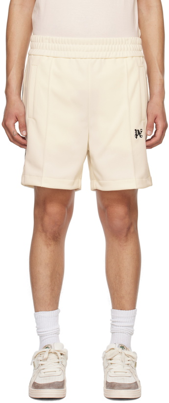 Photo: Palm Angels Off-White Monogram Track Shorts