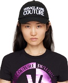 Versace Jeans Couture Black Embroidered Cap