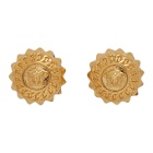 Versace Gold Medusa Chain Stud Earrings