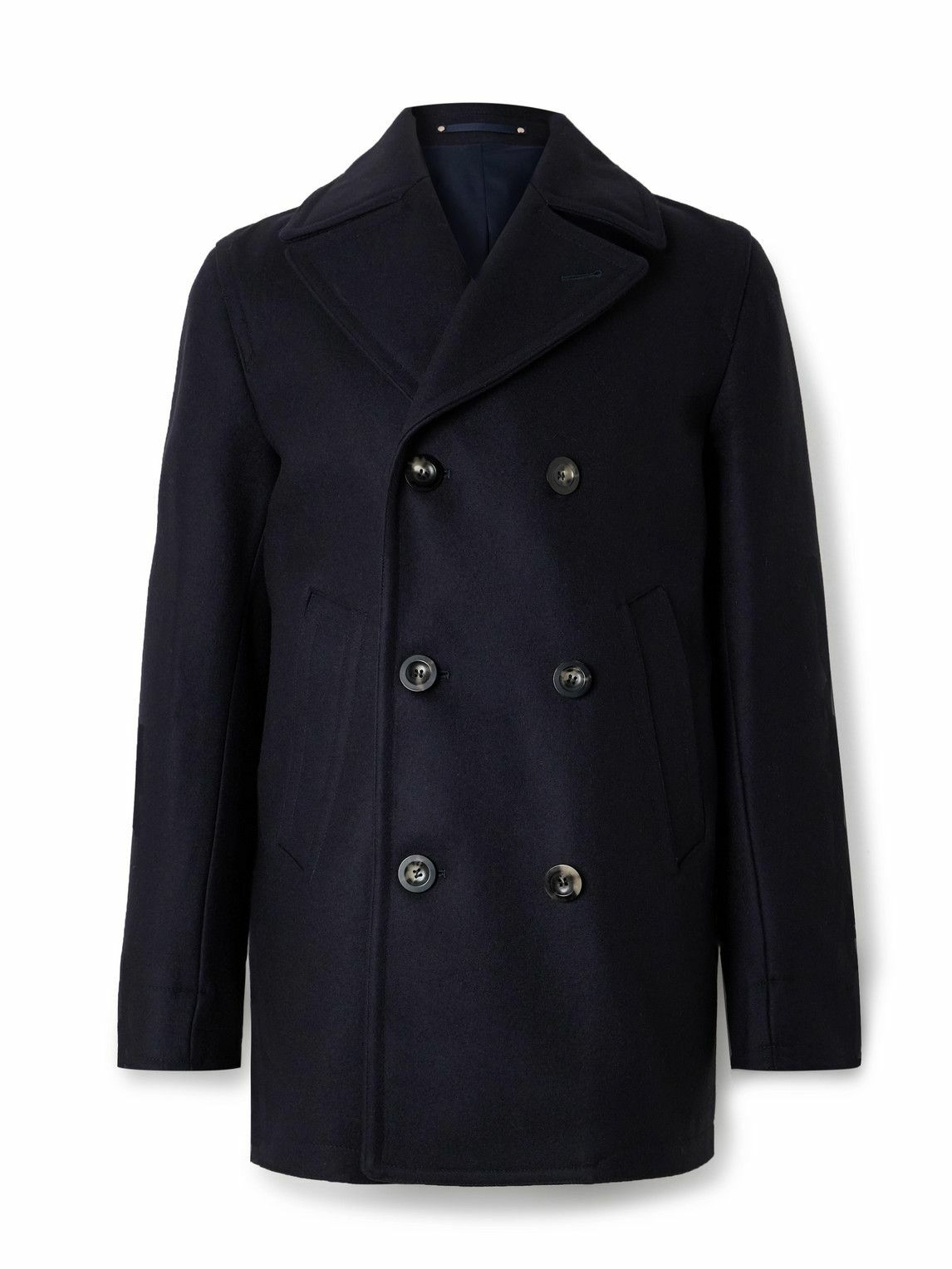 Private White V.C. - The Manchester Wool Peacoat - Blue Private
