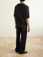 Inis Meáin - Knitted Linen T-Shirt - Brown
