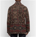 RRL - Ramsey Shawl-Collar Double-Breasted Printed Wool-Blend Coat - Men - Brown