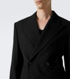 Saint Laurent Chalk stripe wool-blend grain de poudre blazer