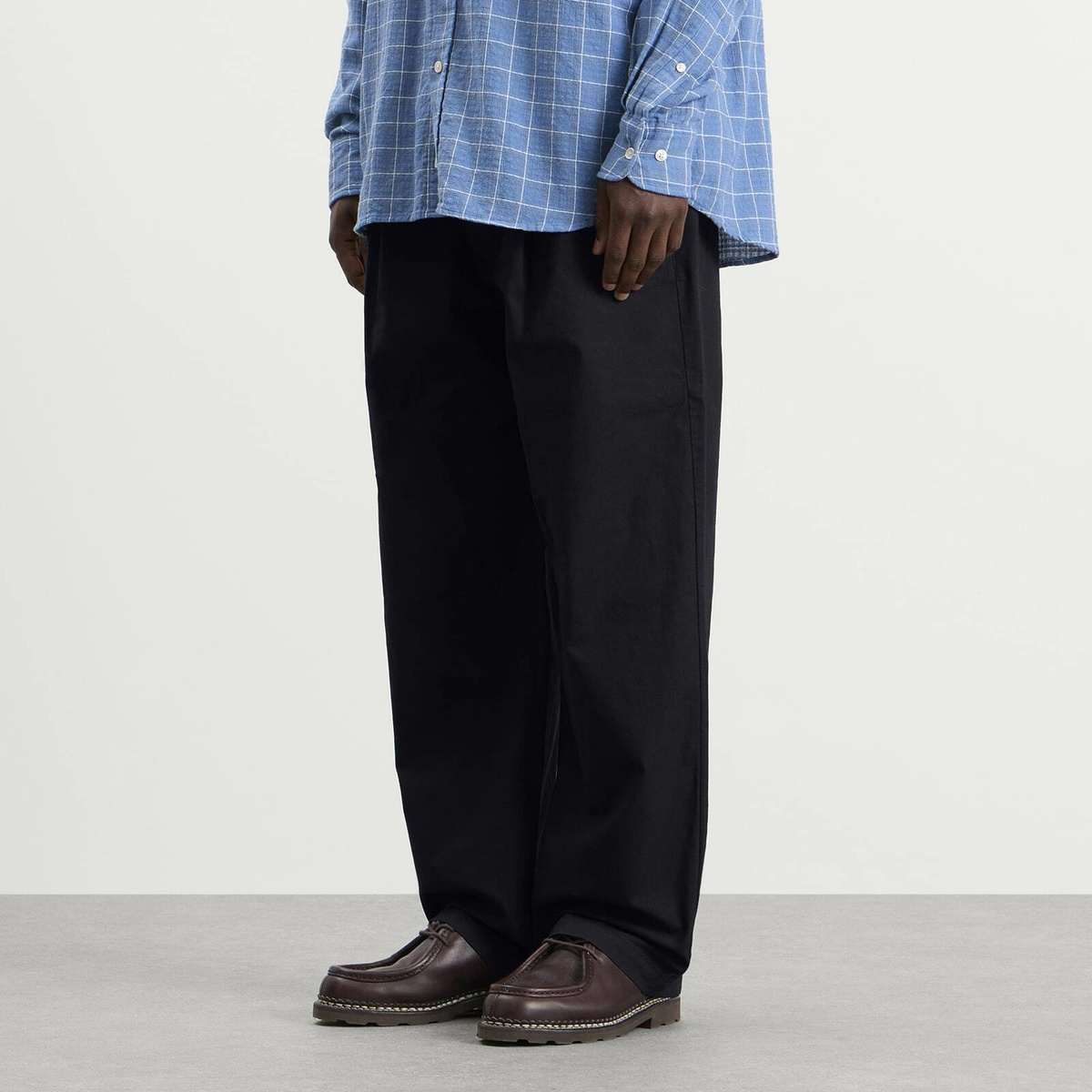 Folk Men's Drawcord Loose Trouser in Navy Ripstop