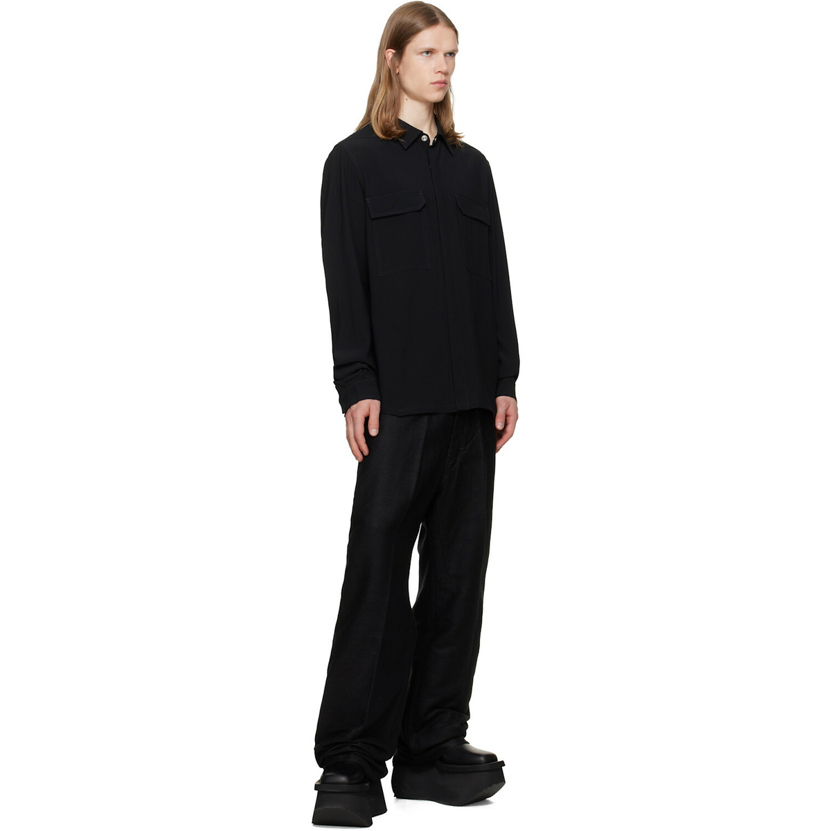 Rick Owens Black Tower Overshirt