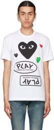 COMME des GARÇONS PLAY White & Black Multi Logo T-Shirt