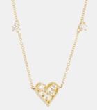 Jade Trau Margot Heart Mini 18kt gold necklace with diamonds