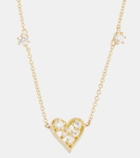 Jade Trau Margot Heart Mini 18kt gold necklace with diamonds