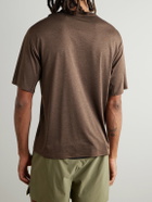 Portal - Lateral Peak Logo-Print Recycled-Jersey T-Shirt - Brown